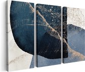 Artaza Canvas Schilderij Drieluik Abstracte Kunst - Marmer met Gloed - 150x100 - Groot - Foto Op Canvas - Canvas Print