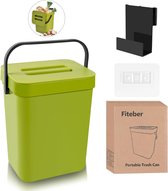 AIVORO Small Compost Bin for the Kitchen, 3 L Organic Waste Bin, Kitchen, Sustainable Organic Rubbish Bin for Odour-Proof and Space-saving, Versatile, for Hanging or Standing, Includes 4 Volumes Bin