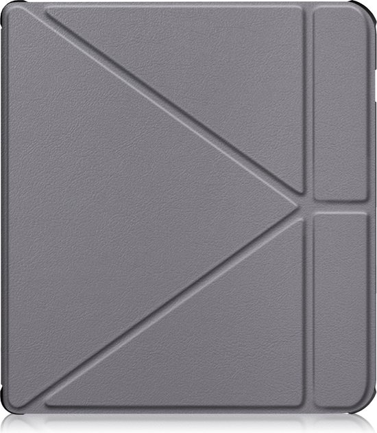 Hoesje Geschikt voor Kobo Libra H2O Hoesje Luxe Bescherm Case Trifold Met Screenprotector - Hoes Geschikt voor Kobo Libra H2O Hoes Book Cover - Grijs van Hoesje  — afbeelding 5