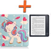 Hoesje Geschikt voor Kobo Libra 2 Hoes Book Case - Hoes Geschikt voor Kobo Libra 2 Hoesje Book Cover Met Screenprotector - Eenhoorn