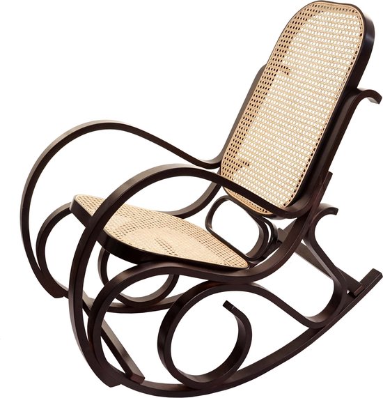 Cosmo Casa Rocking Chair - Chaise TV - Aspect Noyer - Massief Hout Massif