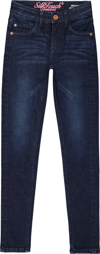 Vingino - Skinny jeans Belize meisjes - Deep Dark - maat 140