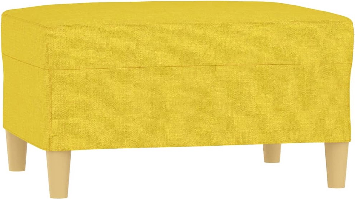 vidaXL - Voetenbank - 70x55x41 - cm - stof - lichtgeel