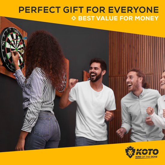 KOTO - Brass Multi Set 4 Sets Zwart Coated Messing Darts (23G) - 4 Sets of Flights (100 Micron) + Zwarte Aluminium Shafts & KOTO Dart Case