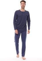 Pijadore - Heren Pyjama Set, Lange Mouwen, Blauw - XL