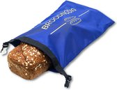 Broodnodig® - Herbruikbare Broodzak (44x30cm) – 100% RPET – Broodzakken Voor Zelfgebakken Brood – Luchtdicht – Thuisbakker - Diepvrieszak - Brooddoos – Blauw