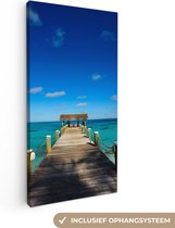 Canvas Schilderij Steiger op de Bahamas - 40x80 cm - Wanddecoratie