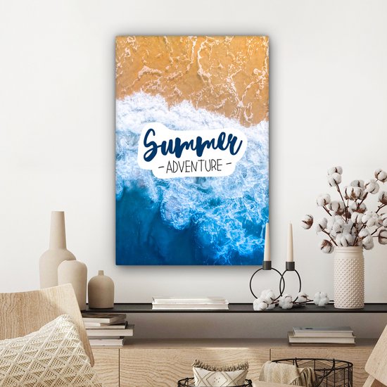 Tableau sur toile Plage - Été - Dicton - 40x60 cm - Décoration murale