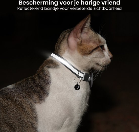 AdroitGoods Airtag Katten/honden halsband - Zwart - Gps Tracker Huisdier - Geschikt Voor Apple AirTag - AdroitGoods
