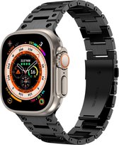 Titanium bandje - geschikt voor Apple Watch Series 1/2/3/4/5/6/7/8/9/SE/SE 2 met case size 38 mm / 40 mm / 41 mm - zwart
