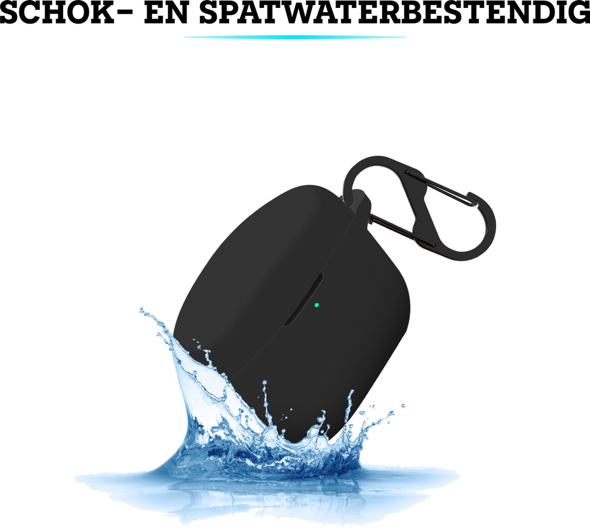 Somstyle Hoesje Geschikt voor Sony WF-1000XM5 Draadloze Oordopjes - Zacht Siliconen met Clip – Zwart – foto 4
