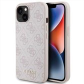 Guess Hoesje Hard Case 4G Logo Metal Roze Geschikt voor Apple iPhone 15