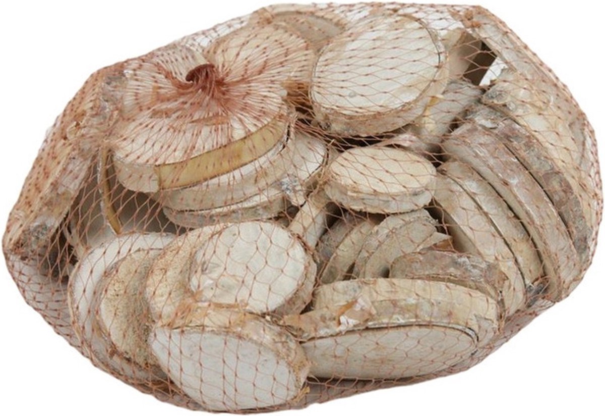 HBX Natural Living Kleine decoratie boomschijfjes - 500 gr - D6 cm - hout