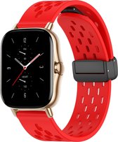 Siliconen bandje - geschikt voor Amazfit GTS / GTS 2 / GTS 2E / GTS 2 Mini / GTS 3 / GTS 4 / GTS 4 Mini / Bip / Bip U / Bip Lite / GTR 42 mm / Pop / Pop Pro - rood