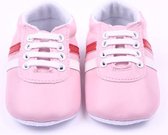 Roze pu leren sneakers - Kunstleer - Maat 18 - Zachte zool - 0 tot 6 maanden