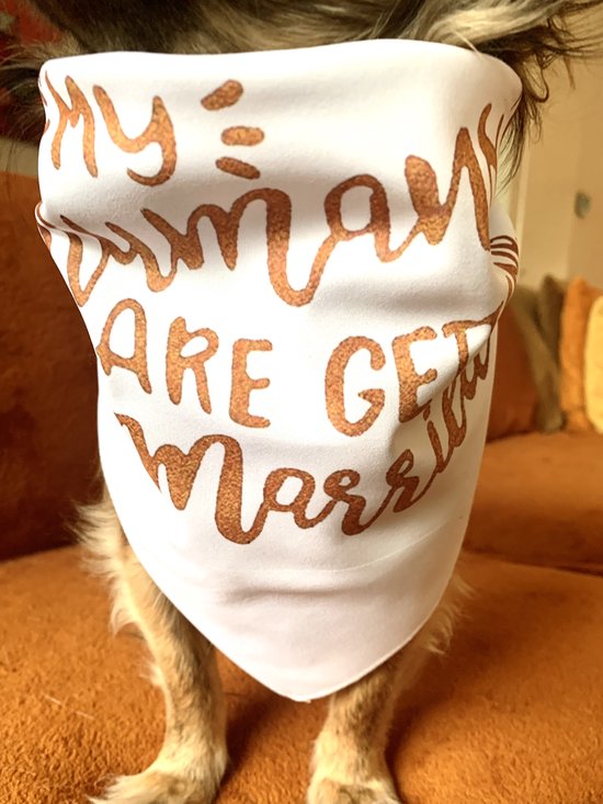 Hunde-Bandana 'Meine Menschen Heiraten' – Süße Verlobungsankündigung Für Haustiere – Mit Verstellbarem Halsband