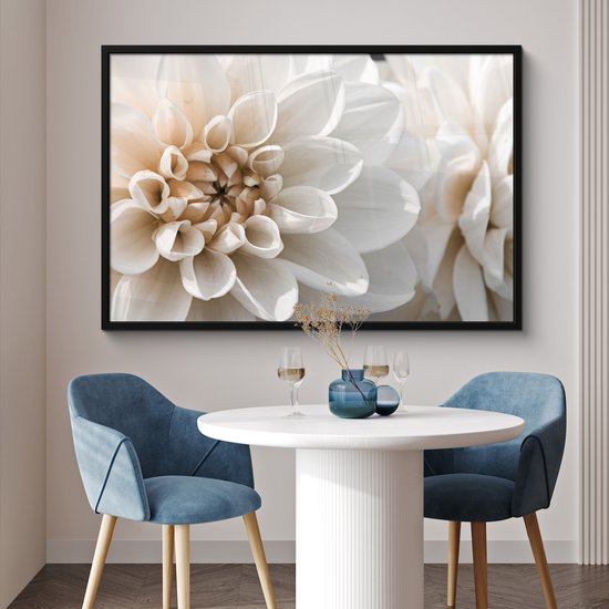 Fotolijst incl. Poster - Bloemen - Wit - Natuur - 120x80 cm - Posterlijst
