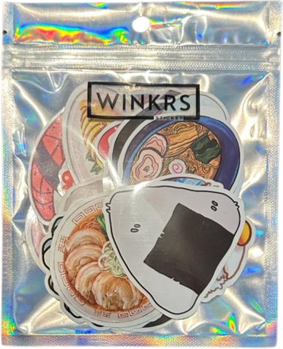 Autocollants Sushi & Nouilles - mix 50 pièces - Thema: Plats japonais/Cuisine asiatique - 5x6CM