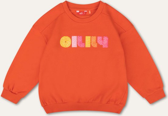 Hooray sweater 17 cherry tomato with artwork Orange: 128/8yr