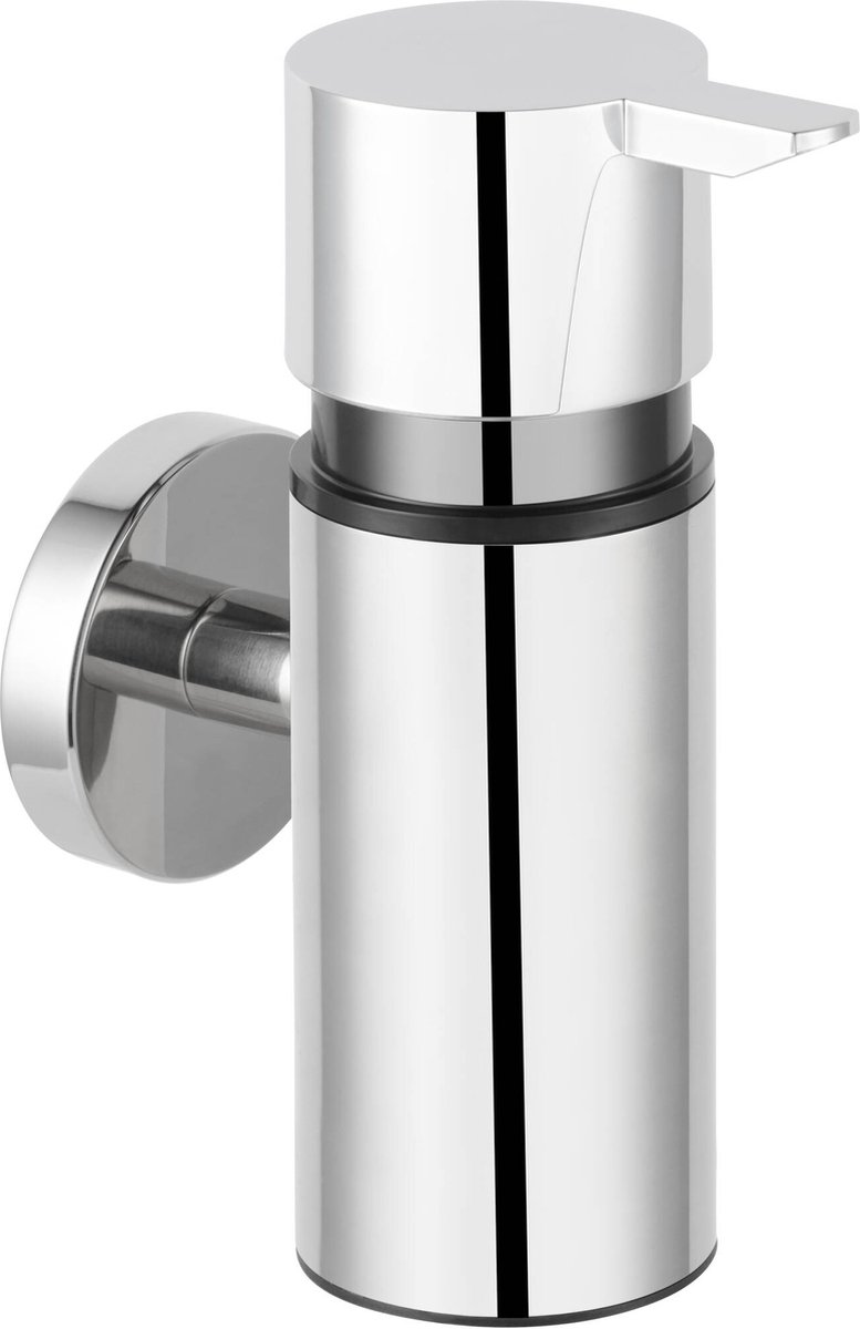 Saqu Nemo Zeepdispenser 90 ml Chroom met Bevestigingsmateriaal 5 5x9 8x14 cm Zeeppompje