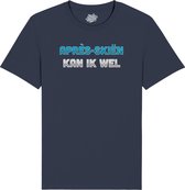 Après skiën Kan Ik Wel - Grappige Apres Ski Wintersport Kleding - Mannen / Vrouwen / Unisex - Foute Ski en Snowboard Vakantie Outfit Cadeau - Unisex T-Shirt - Navy Blauw - Maat XXL