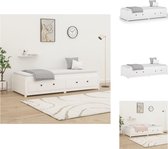 vidaXL Houten Bedbank - Massief Grenenhout - 195.5 x 80.5 x 44 cm - Wit - Bed