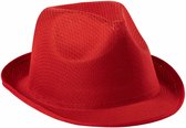 Carnaval verkleed trilby hoedje - rood - polyester - volwassenen/heren/dames