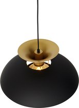 QAZQA Titus - Lampe à suspension avec abat-jour - 1 lumière - Ø 500 mm - Noir