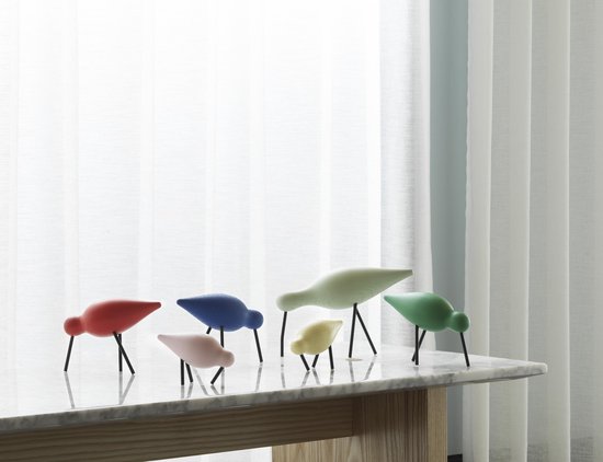 Normann Copenhagen Shorebird Vogel Decoratie Large Walnoot Messing