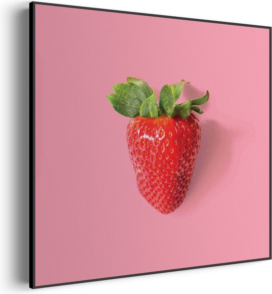 Akoestisch Schilderij Strawberry Vierkant Basic S (50 X 50 CM) - Akoestisch paneel - Akoestische Panelen - Akoestische wanddecoratie - Akoestisch wandpaneel