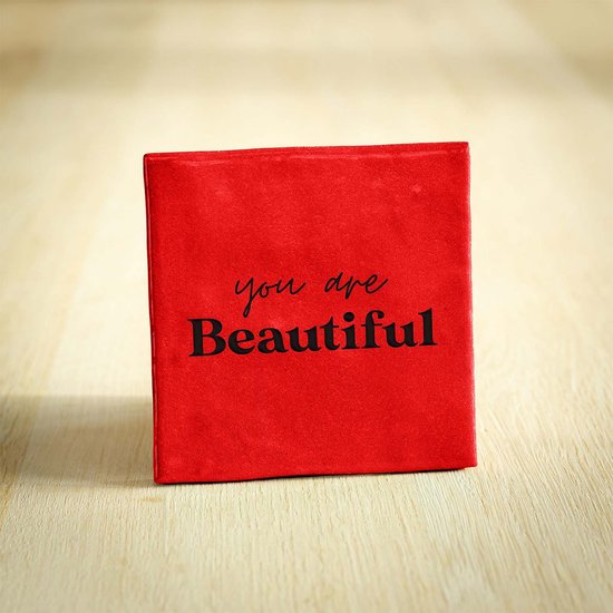 Tegeltje - You are beautiful | Rood | 10x10cm - Interieur - Wijsheid - Tegelwijsheid - Spreuktegel - Keramiek - BONT