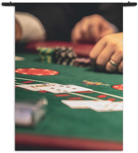 Velours Wandkleed Poker Rechthoek Verticaal S (85 X 60 CM) - Wandkleden - Met roedes