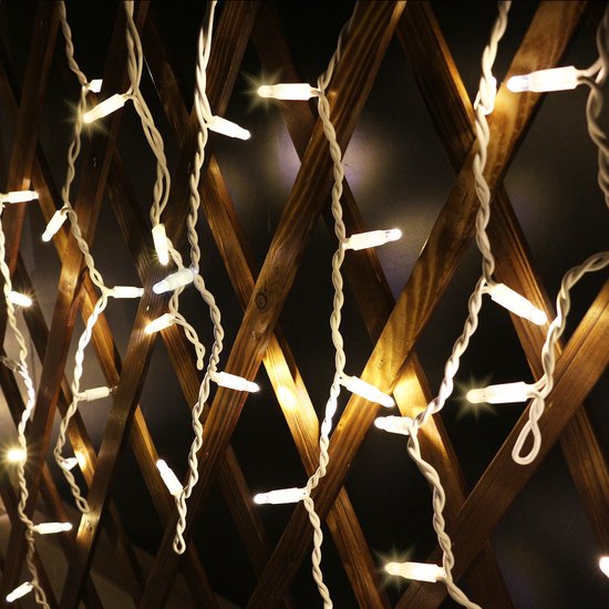 IJspegelverlichting koppelbaar | 27 meter met 1026 LEDs – warm wit |wit snoer | rubber