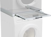 CLP Sebastian Cadre de connexion pour machine à laver - Cadre intermédiaire avec étendoir à linge - Support pour machine à laver - Support universel pour machine à laver - Blanc