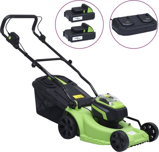  - vidaXL-Accugrasmaaier-met-2-accu's-20-V-2000-mAh-Li-ion