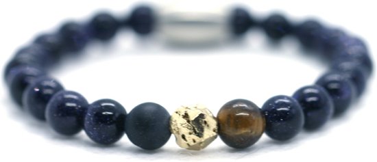 Bracelet Garçons mine d'or bleue - or lave 6mm - IbizaMen Kids