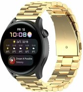 By Qubix 22mm - Stalen schakelband - Goud - Huawei Watch GT 2 - GT 3 - GT 4 (46mm) - Huawei Watch GT 2 Pro - GT 3 Pro (46mm)