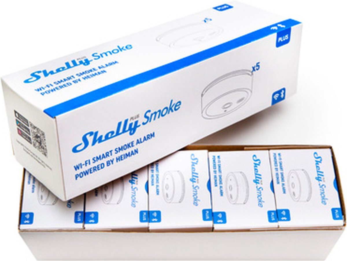 Shelly Plus Smoke 5er Rookmelder Bluetooth, WiFi