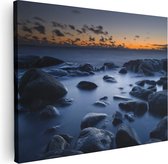 Artaza Canvas Schilderij Rotsen bij het Water - 40x30 - Klein - Foto Op Canvas - Canvas Print