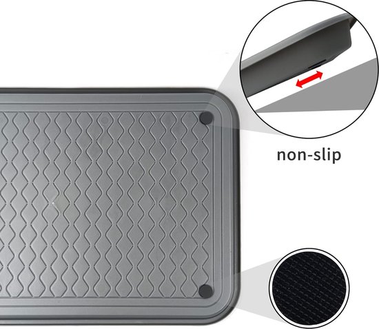 KADAX Rechthoekige Onderzetter – 75,5x38 Cm, Antislip, Waterbestendig, Multifunctioneel Voor Schoenen, Bloempotten, Graflichten, Verfcontainers & Meer, Zwart