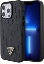 Guess Triangle Croco Case Zwart - Coque iPhone 15 Pro Max