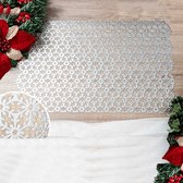 Placemat Franse Tafelkleden® anti-vlek vinyl zilver sneeuwvlok