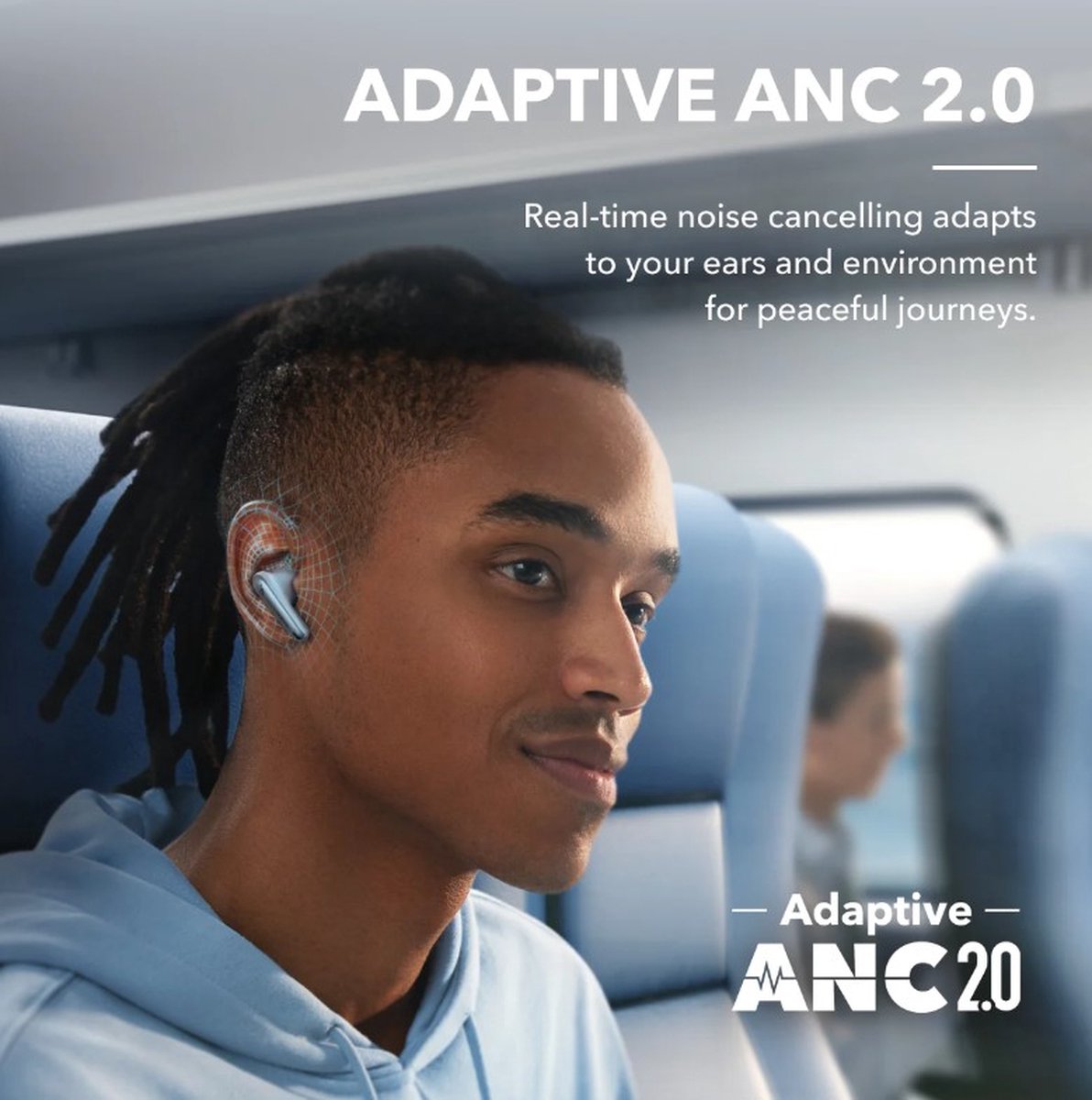 soundcore Liberty 4 NC - Wireless Noise Cancelling Earbuds (Light Blauw) - 98.5% Noise Reduction - draadloze oordopjes- Adaptive Noise Cancelling to Ears and Environment - Hi-Res Sound - 50H Battery thumbnail 4