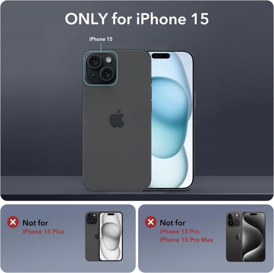 Coque ESR Armor Tough HaloLock adaptée à Apple iPhone 15 | Compatible avec MagSafe | avec béquille de rangement | Protection complète | Protection Extra de la caméra | Bleu transparent