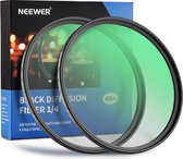 Neewer® - Set van 2 49mm Zwart Diffusie Lensfilters - 1/4 en 1/8 Mist, Cinema Effect Filters met Opbergkoffers, Reinigingsdoekjes, Multi-Nano Gecoat Optisch HD Glas voor Video/Vlog - Verbeter de Cinematische Kwaliteit van je Opnames