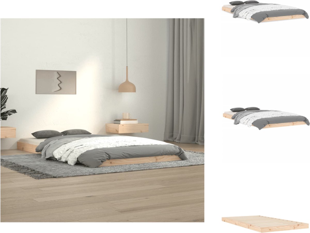 VidaXL Houten Bedframe eenpersoonsbed 100 x 200 cm Massief grenenhout Stabiel en decoratief Bed