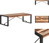 vidaXL Salontafel Industriële Stijl - 120 x 60 x 40 cm - Massief Acaciahout en Rubberwood - Sheesham Afwerking - Bruin/Zwart - Tafel