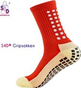 S4D® - Gripsokken Voetbal - Sportsokken - Perfect Comfort - Maximale Prestaties - Verbeterde Grip - Rood - Maat 39 tot 44