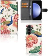 Telefoonhoesje met Pasjes geschikt voor Geschikt voor Samsung Galaxy S23 FE Pink Peacock