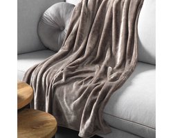 Dutch Decor - HARVEY - Plaid 150x200 cm - superzachte deken van fleece - Driftwood - taupe
